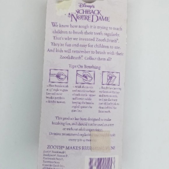 Vintage 1992 Disney's Hunchback of Notre Dame Esmerelda Toothbrush - Picture 7 of 7